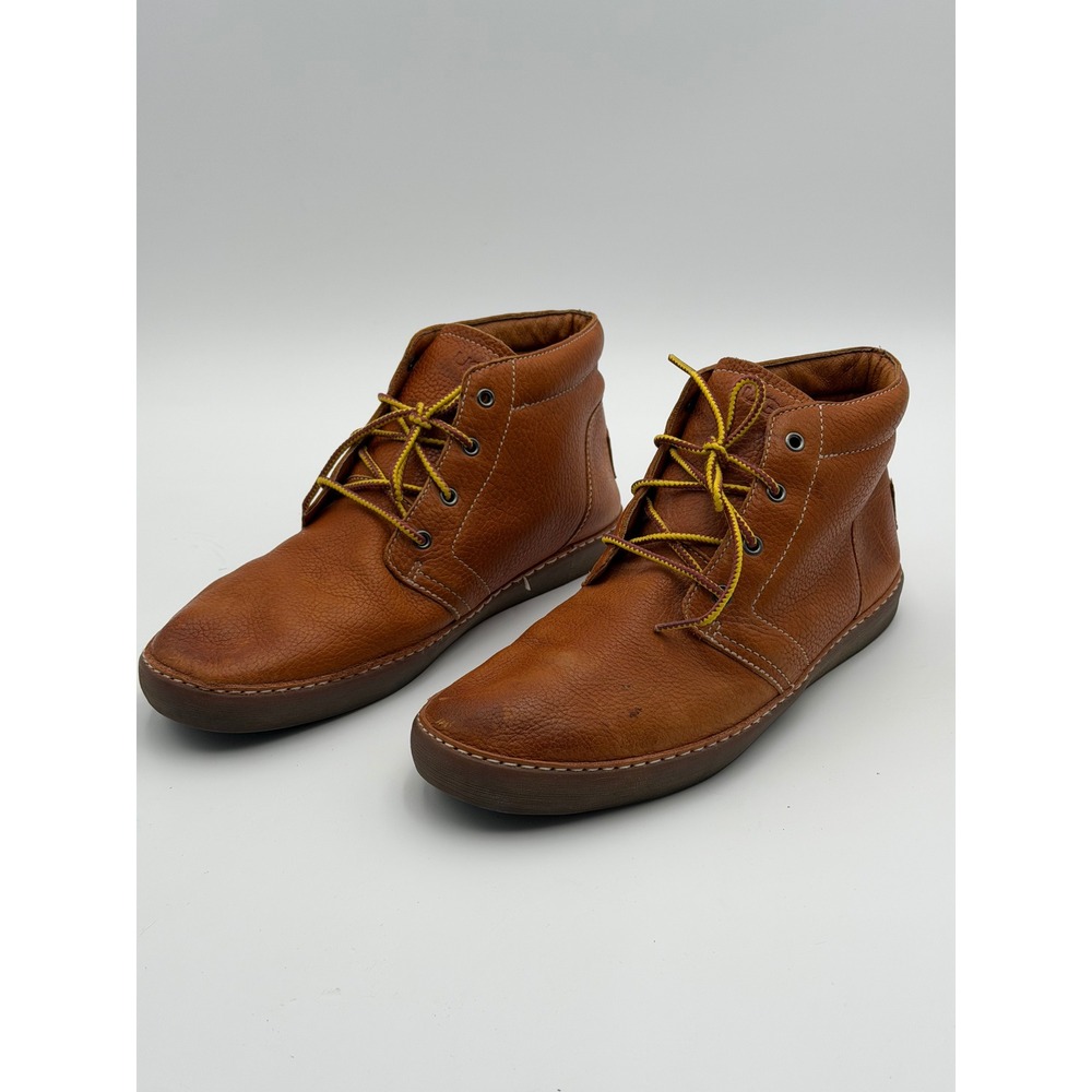 UGG Alin Mens 9 Brandy Brown Pebbled Leather Chukka High Top Sneaker Shoes